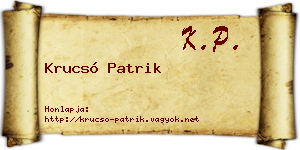 Krucsó Patrik névjegykártya