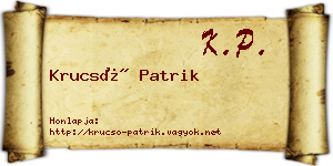 Krucsó Patrik névjegykártya